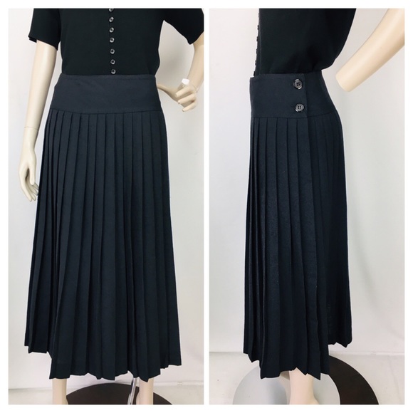 Vintage Dresses & Skirts - Vintage 70's L.L. Emmery Pleated Midi Wrap Skirt